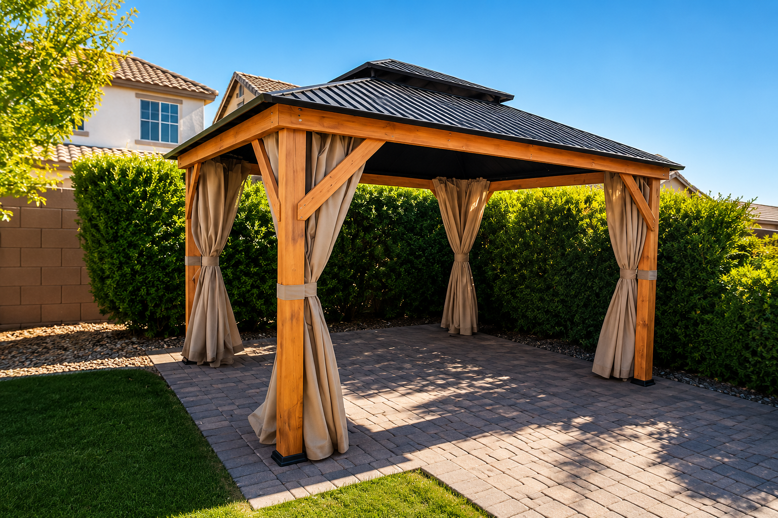 Completed gazebo assembly in Phoenix, Arizona