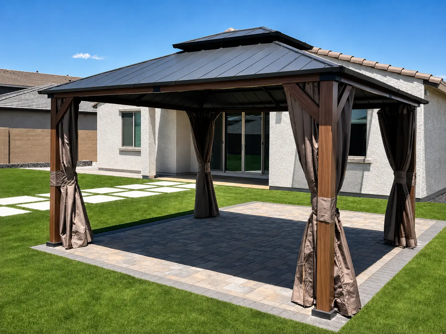 Professionally assembled backyard gazebo in Phoenix, Arizona